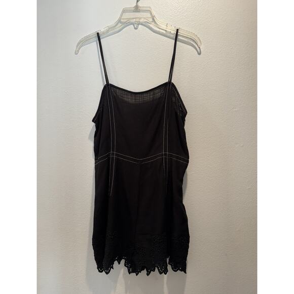 Zara Pants - Zara Romper Size Small Black White Stitch Short Eyelet Coastal Playsuit Vacation